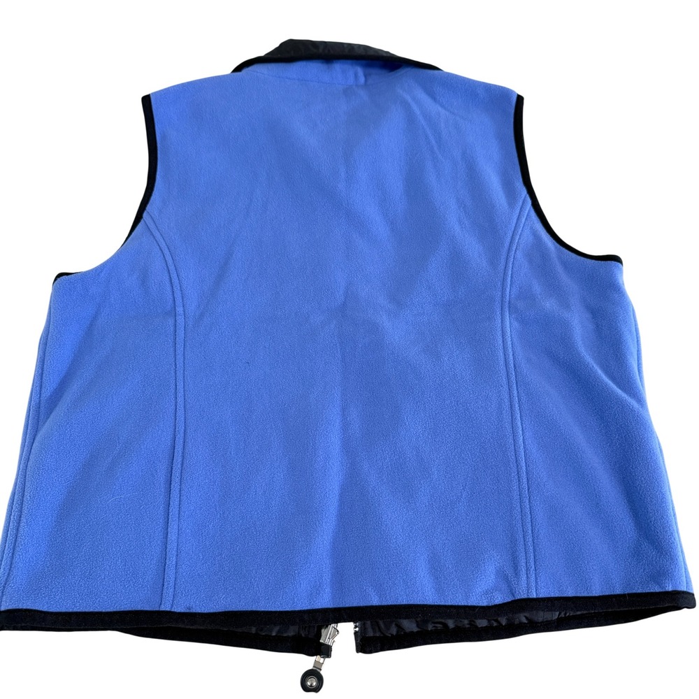 COACO NEW YORK Reversible Fleece & Silk Vest Womens Size S Blue Black - Picture 2 of 5